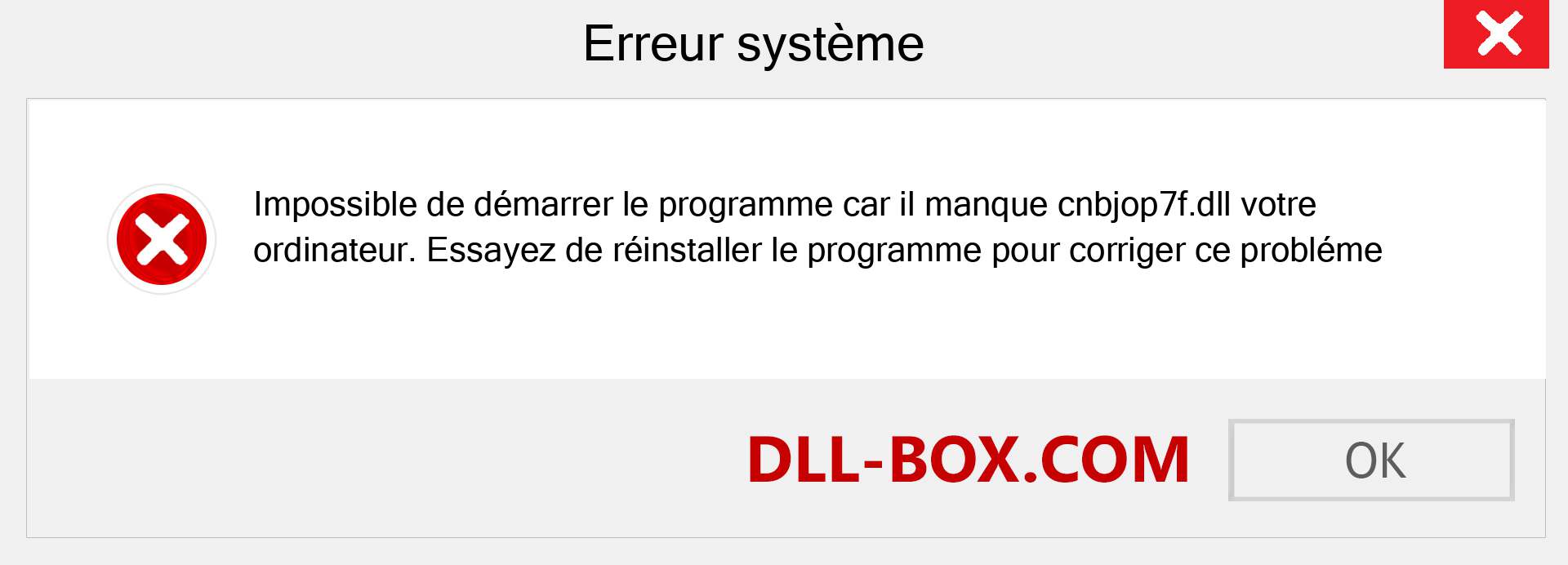 Le fichier cnbjop7f.dll est manquant ?. Télécharger pour Windows 7, 8, 10 - Correction de l'erreur manquante cnbjop7f dll sur Windows, photos, images